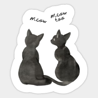 Black cats, meow Sticker